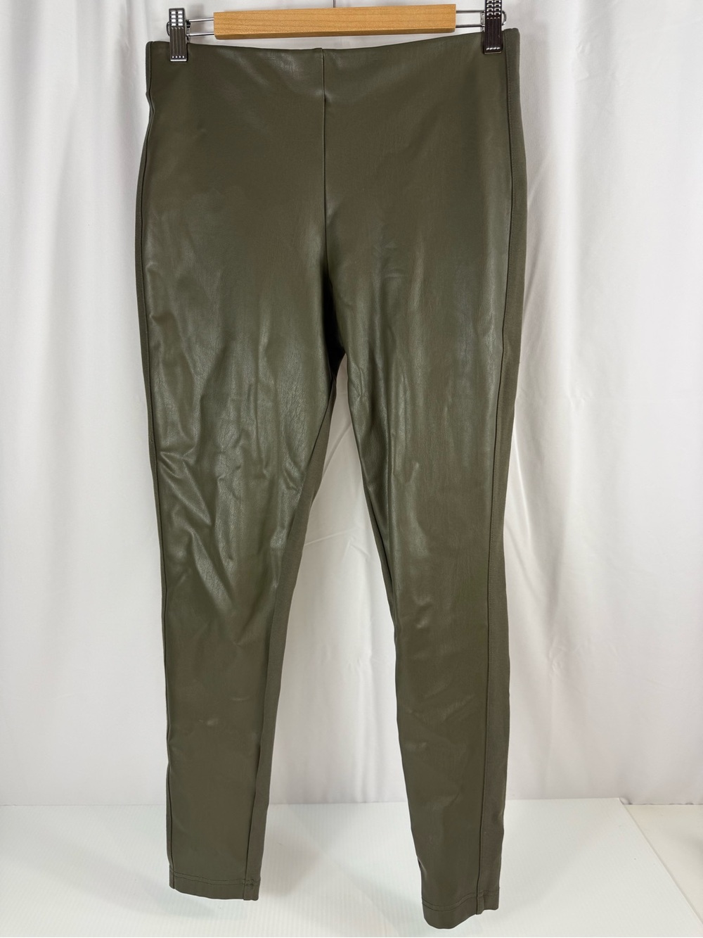 Joules Harriet Pleather Faux Leather Front Women's Dark Green 8 Leggings Pants